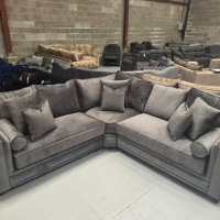 Mayfair Chesterfield Corner Sofa - Asphalt Plush Fabric