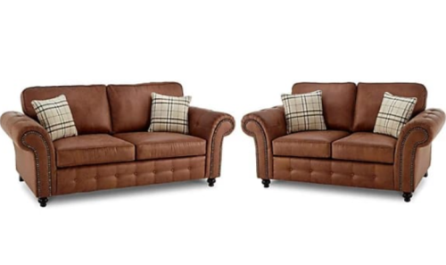 Oakland Suede Leather 2C2 Corner Sofa 3+2 - Image 3