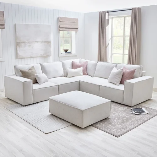 Brooklyn Large Right Hand Corner Sofa - Ivory - Image 2