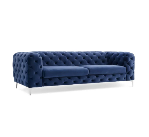 The Rocky Chesterfield Sofas Sets in Luxury Navy Blue Velvet - Image 2