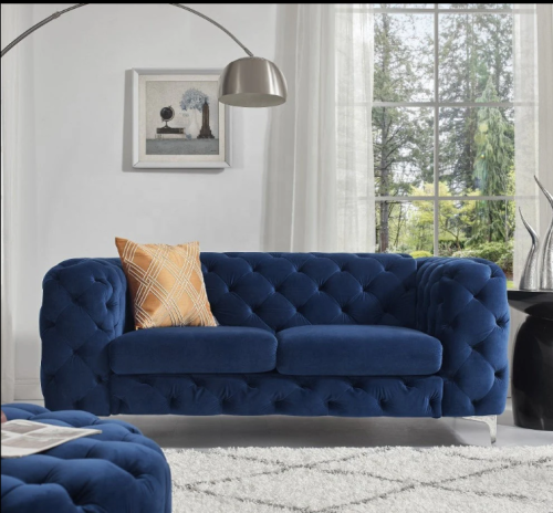 The Rocky Chesterfield Sofas Sets in Luxury Navy Blue Velvet - Image 7